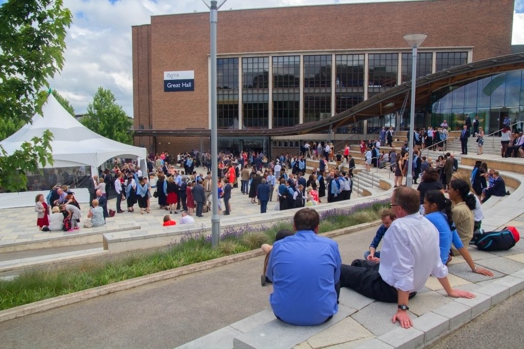 Stock photo showing students at Exeter University